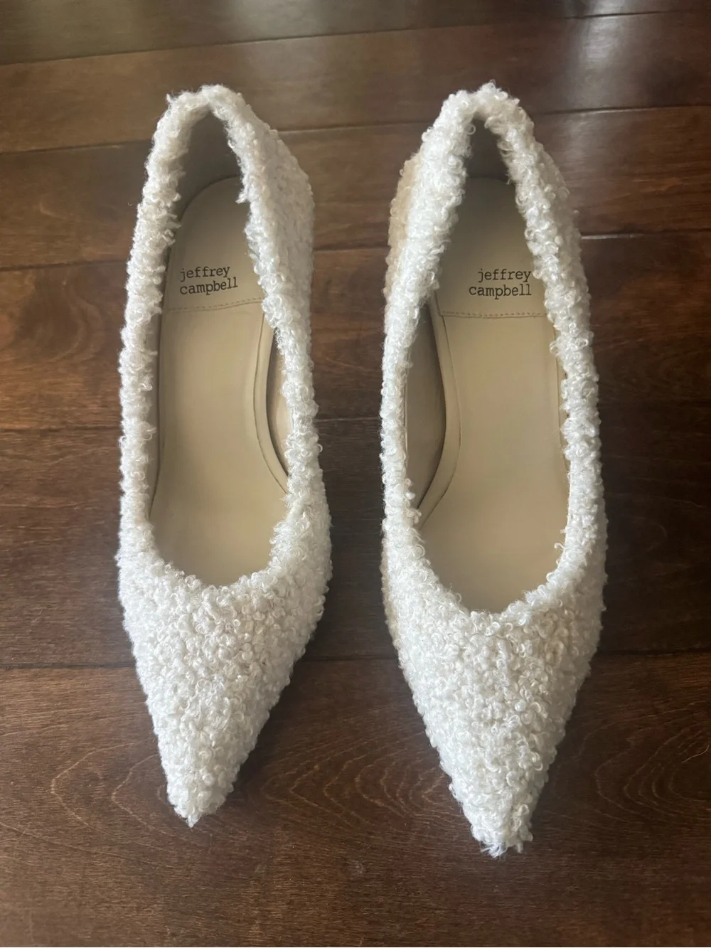 Brand new never worn Jeffrey Campbell Shearling pumps